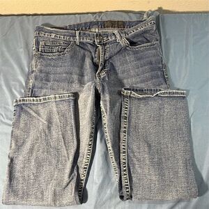 Axel Men's Slim Bootcut Jeans Blue Distressed 36x30